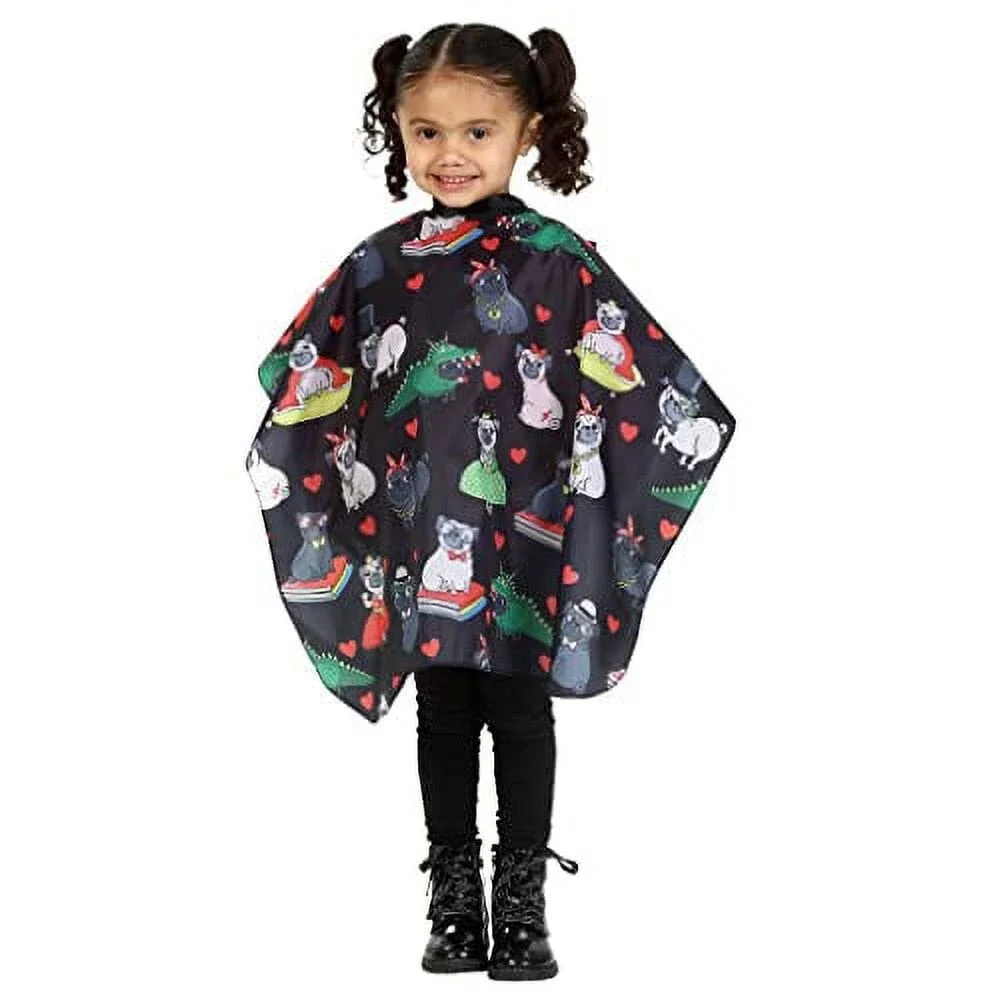 Kids Size Pug Barber Cape For Hair Cutting at Home or Professional Salon, Barber